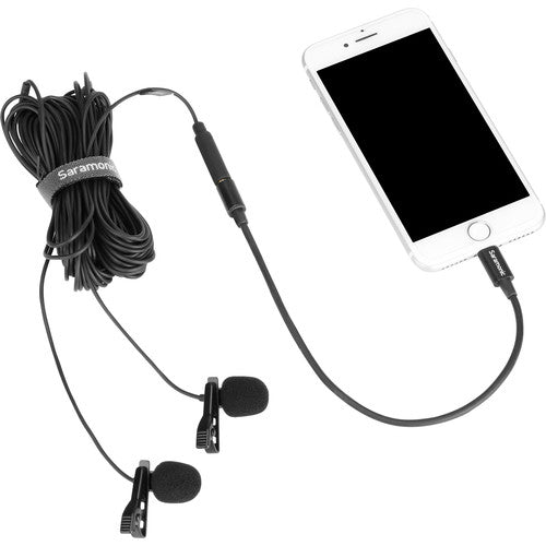 Saramonic LAVMICRO-U1C Dual Omnidirectional Lavalier Microphone w/ Lightning Connector for iOS Devices (19.6' Cable)
