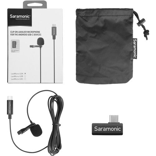 Saramonic LAVMICRO Microphone cravate omnidirectionnel avec connecteur USB Type-C pour appareils Android (câble de 6,5')