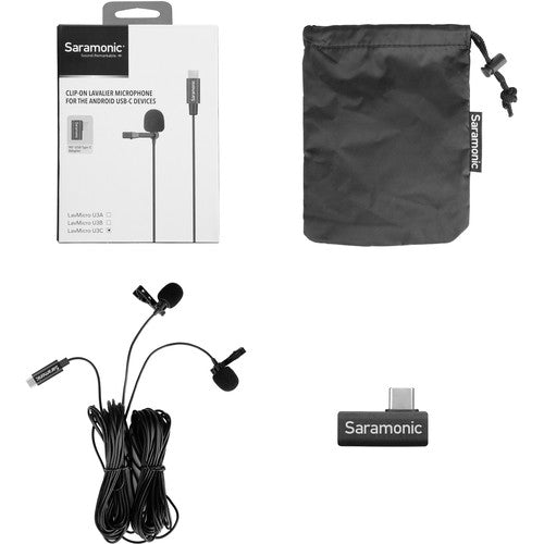 Saramonic LAVMICRO-U3C Dual Omnidirectional Lavalier Microphones w/ USB Type-C Connector for Android Devices (19.6' Cable)