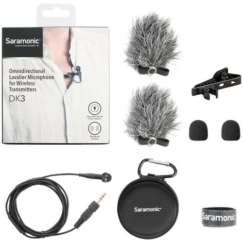 Saramonic DK3B Premium Omnidirectional Lavalier Microphone for Locking 3.5mm TRS Connector