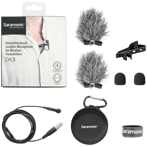 Saramonic DK3D Premium Omnidirectional Lavalier Microphone for Lectrosonics Transmitters (Locking TA5F Mini-XLR Connector)