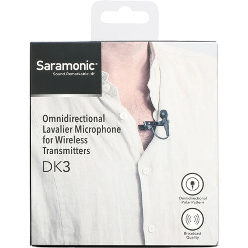 Saramonic DK3F Premium Omnidirectional Lavalier Microphone for Transmitters w/ Locking TA3F Mini-XLR Connector
