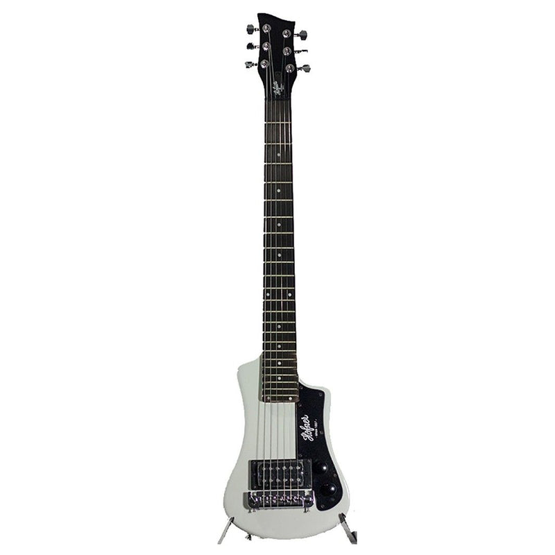 Hofner SHORTY Guitare électrique avec 1 micro Humbucker livrée avec housse de transport – Blanc