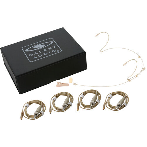 Galaxy Audio HSM4-OBG-4SEN Casque micro omnidirectionnel double oreille beige avec 4 câbles - Sennheiser