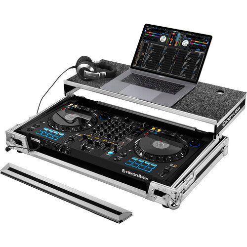Odyssey Flight Zone Glide Style Case for Pioneer DDJ-FLX6 rekordbox DJ Controller - Silver on Black