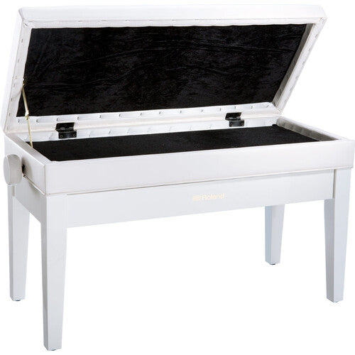 Roland RPB-D400PW Banc de piano duo avec hauteur réglable / siège rembourré / stockage - blanc poli