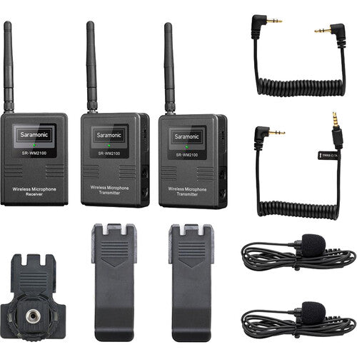 Saramonic Système de microphone omni-cravate numérique sans fil pour 2 personnes pour appareils photo et smartphones (2,4 GHz)