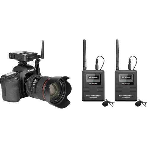 Saramonic Système de microphone omni-cravate numérique sans fil pour 2 personnes pour appareils photo et smartphones (2,4 GHz)
