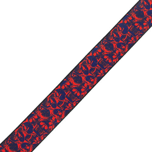 Levy's MPD2-110 Polyester Guitar Strap (Purple and Red Skulls)