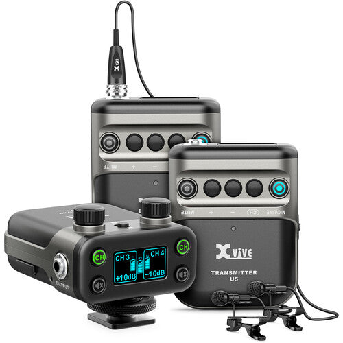 Xvive Audio XVIVE-U5 Camera-Mount Digital Wireless Omni Lavalier Microphone System for Cameras - 2.4 GHz