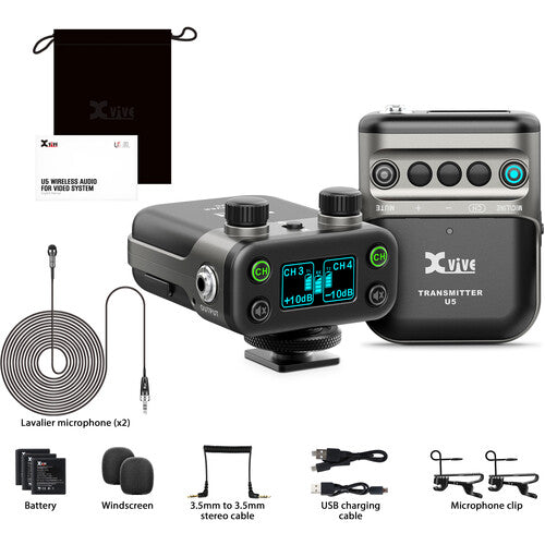 Xvive Audio XVIVE-U5 Camera-Mount Digital Wireless Omni Lavalier Microphone System for Cameras - 2.4 GHz