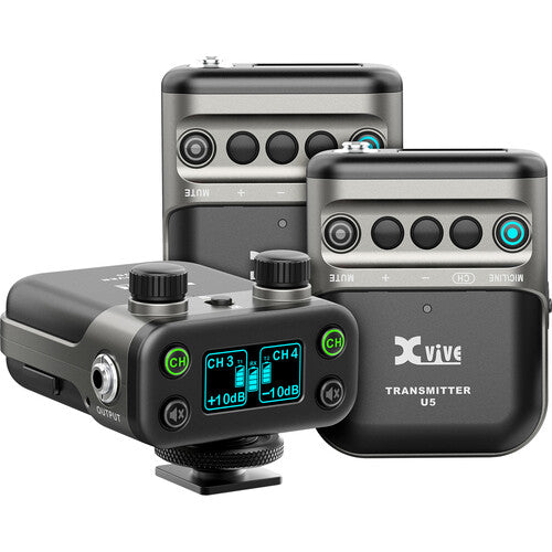 Xvive Audio XVive-U5st2 2-Personne Système de microphone Omni sans fil numérique Omni Lavalier pour les appareils photo - 2,4 GHz