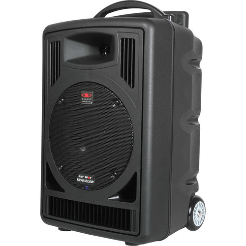 Galaxy Audio Any Spot Traveler TV8 Système PA portable 120W 120W avec émetteur de liaison audio RM-CD CD / MP3 / AS-TV8TX Transmetteur / TV5-REC récepteur UHF / TVMBP BodyPack Transmetteur et HS-U3BK Microphone - 8 "