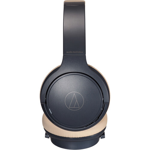 Audio-Technica ATH-S220BT Consumer Wireless On-Ear Headphones (Navy Blue/Beige)