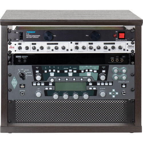 Gator Frameworks GFW-ELITERK-8U-BRN Frameworks Elite Series Furniture Desktop 8 RU Studio Rack (Dark Walnut Brown)