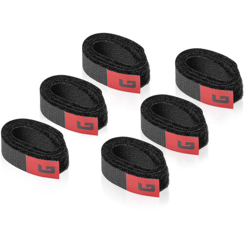 Gator Frameworks GFW-ID-CTCABLEWRAP-6PK Wraps de gestion de câbles à crochets et boucles (paquet de 6)