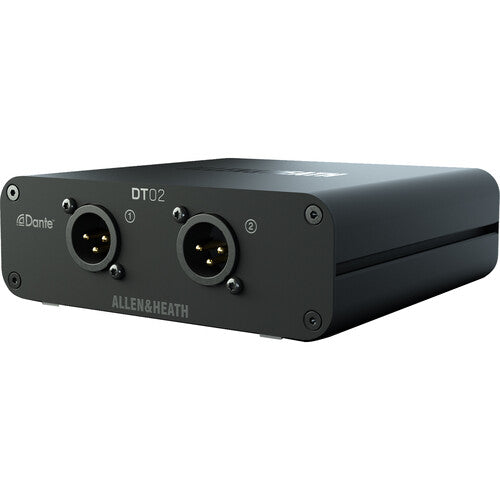 Allen & Heath DT-02-M Extension de sortie Dante 2 sorties avec XLR/PoE ou DC - 48/96 Khz - Sans alimentation