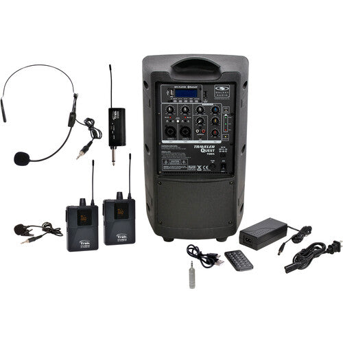 Galaxy Audio Traveler Quest TQ8X PA avec système de micro sans fil GTU-SVP5AB (A et B : 524,5 à 594,5 MHz)