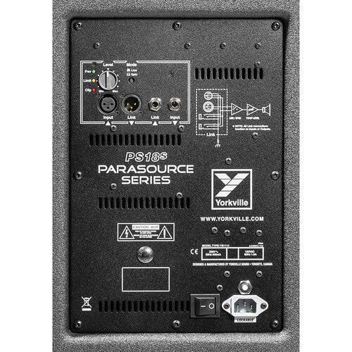 Yorkville PS18SF Sound Caisson de basses alimenté 1 200 watts avec installation de 8 points de mouche - 18 po