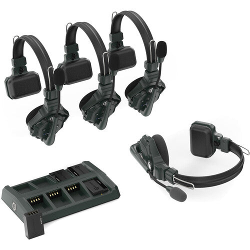 Hollyland SOLIDCOM C1-4S Système d'interphone DECT sans fil full duplex avec 4 casques (1,9 GHz)