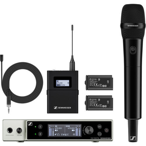 Sennheiser EW-DX MKE 2 / 835-S SET (Q1-9) Système sans fil combiné numérique double canal avec Omni Lavalier et micro portable - Q1-9 : 470 à 550 MHz