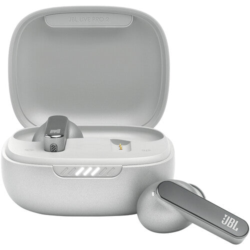 Écouteurs intra-auriculaires sans fil à réduction de bruit JBL Live Pro 2 (argent)
