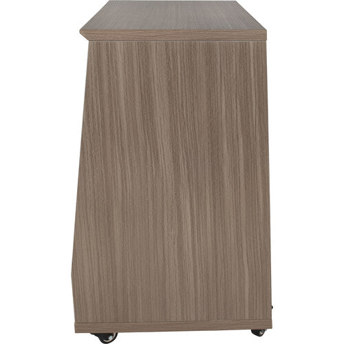 Gator Frameworks GFW-ELITESTUDIORK12-GRY Elite Furniture Series Angled Studio Rack with Locking Casters (12 RU, Driftwood Gray)