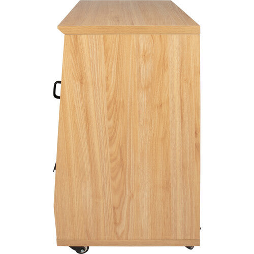 Gator Frameworks GFW-ELITESTUDIORK12-MPL Elite Furniture Series Support de studio incliné 12U avec roulettes verrouillables (érable naturel mat)