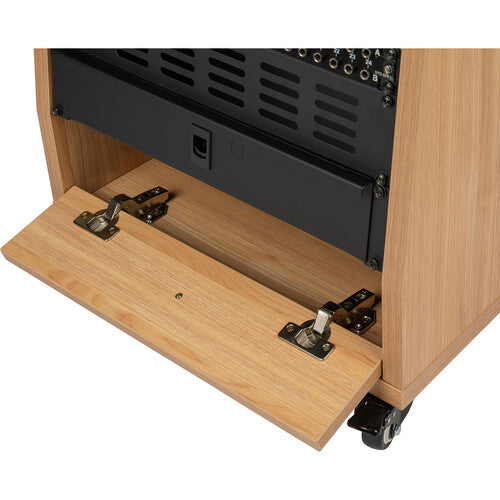 Gator Frameworks GFW-ELITESTUDIORK12-MPL Elite Furniture Series Support de studio incliné 12U avec roulettes verrouillables (érable naturel mat)