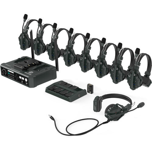 Hollyland SOLIDCOM C1-HUB8S Système d'interphone DECT sans fil full duplex avec 9 casques et base HUB (1,9 GHz)