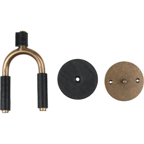 Levy's Brass Forged Guitar Hanger with Black Leather