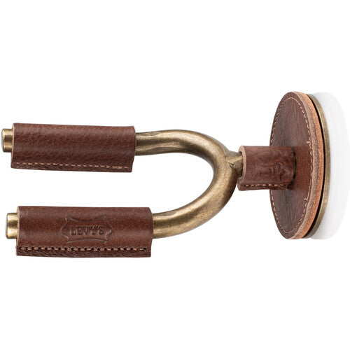 Levy's Brass Forged Guitar Hanger with Brown Leather