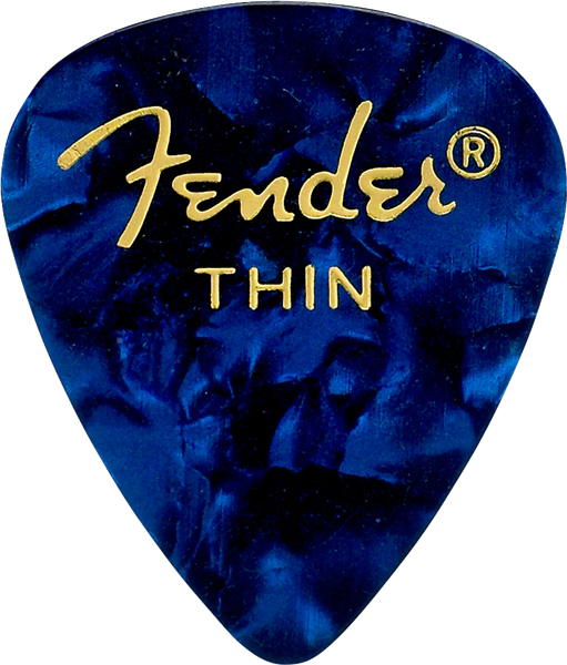 Fender Guitar Pick 351 Shape Classic Celluloid 1 Gross - Blue Moto - Thin, 144-Count