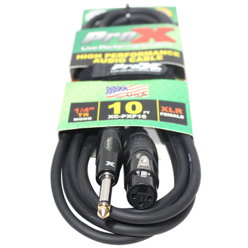 ProX-XC-PXF10 10 Ft. Unbalanced 1/4" TS to XLR3-F High Performance Audio Cable - Red One Music