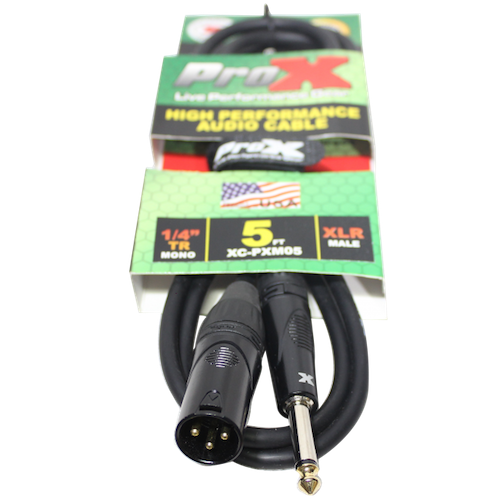 ProX-XC-PXM05 5 Ft. Unbalanced 1/4" TS to XLR3-M High Performance Audio Cable - Red One Music