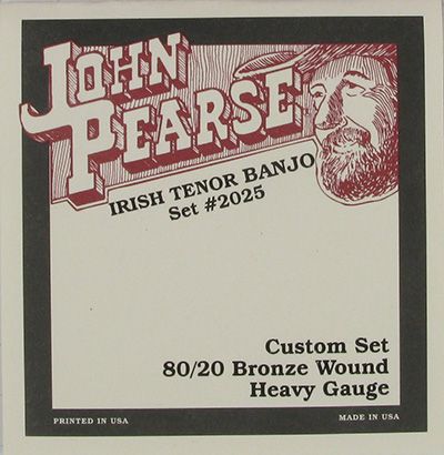 John Pearse JP2025 Cordes de banjo ténor irlandais 80/20 en bronze à 4 cordes – Ensemble personnalisé de gros calibre