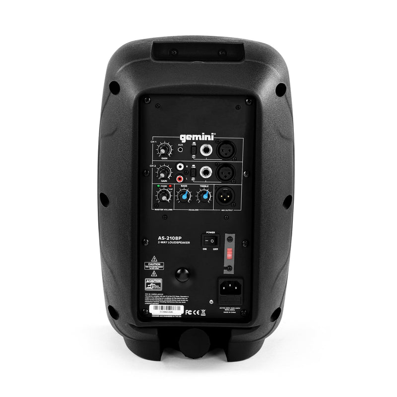 Gemini AS-2108P 500 Watt Active Loudspeaker - 8"