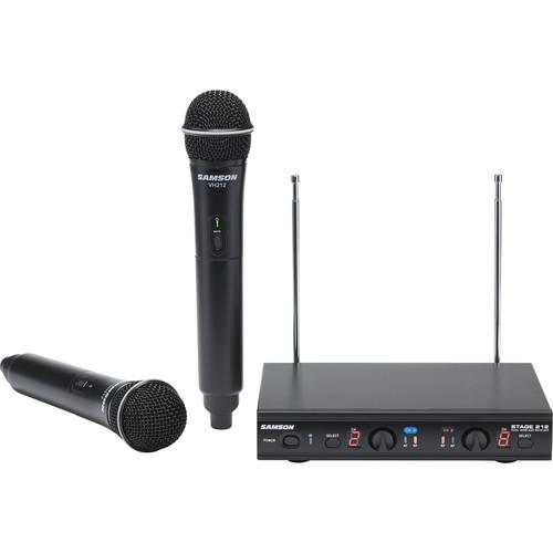 Samson Sws212Hh-E Frequency-Agile Dual-Channel Handheld Vhf Wireless System 173 To 198 Mhz - Red One Music