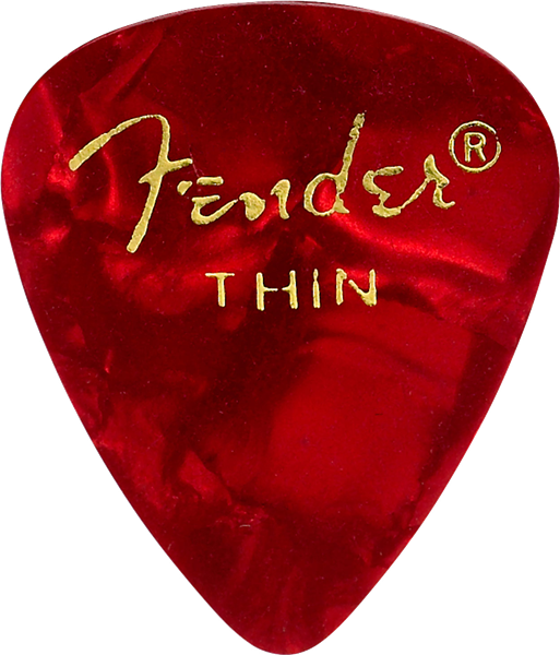 Fender Médiator de guitare 351 Shape Classic Celluloid 1 Gross – Rouge Moto – Fin, 144 unités