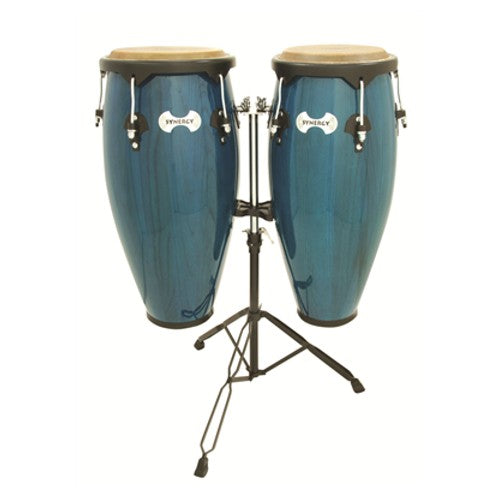 Toca 2300BB Synergy Series Ensemble de congas en bois avec support – Bleu Bahama