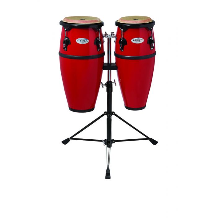 Toca 2300/89-FRD Synergy Series Fiberglass Junior Conga Set with Stand - Red