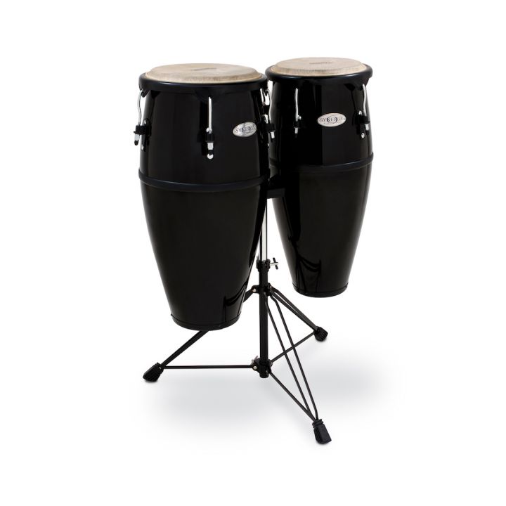 Toca 2300FBK Synergy Series Fiberglass Conga Set w/Stand (Black)