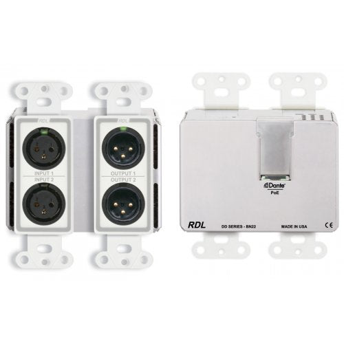 RDL DD-BN22 Bi-Directional 2X2 Mic/Line Dante Interface