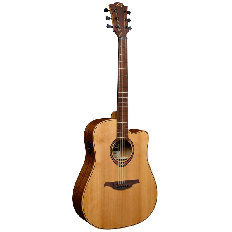 Lag Guitars T170DCE Tramontane 170 Guitare électrique acoustique Dreadnought Pan coupé Naturel