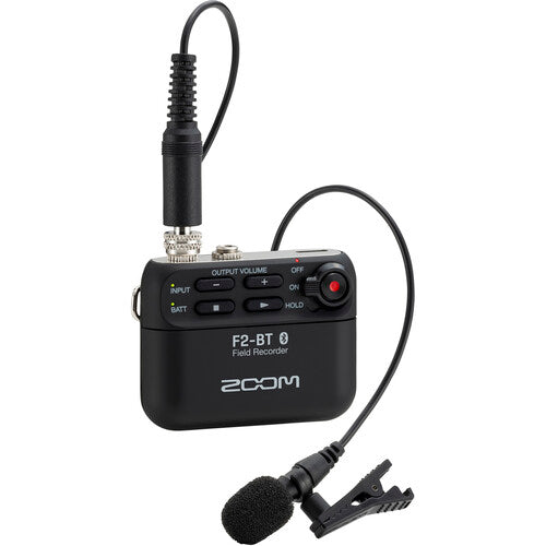Zoom F2-BT Enregistreur de terrain portable ultracompact compatible Bluetooth avec microphone Lavalier