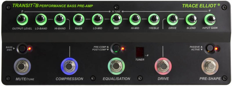 TRACE ELLIOT Transit B Bass Preamp Pedal With Carry Bag