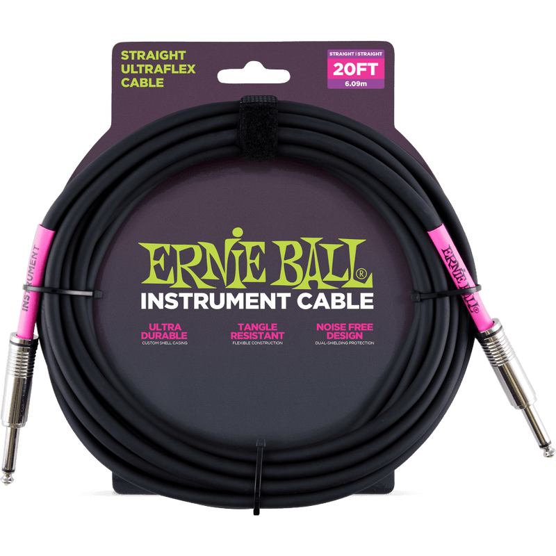 Ernie Ball 6046EB Straight/Straight Instrument Cable (Black) - 20'