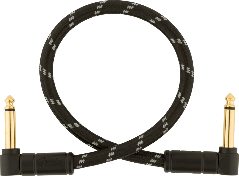 Fender Deluxe Series Angle/Angle Instrument Cable 1' - Black Tweed