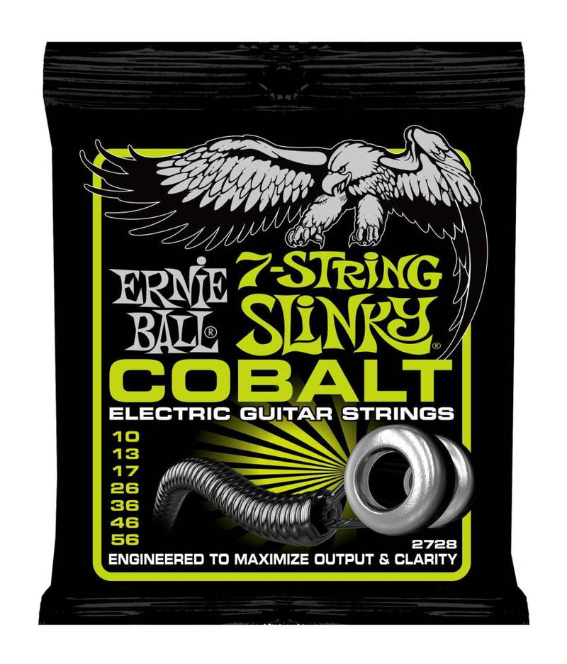 Ernie Ball 2728EB Cobalt Slinky 7 String Guitar Strings - Regular .010-.056