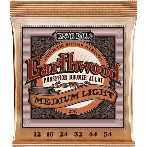 Ernie Ball Earthwd Phos Md-Lt 2146 Earthwood Medium Light Phosphor Bronze Acoustic Guitar Strings 12 - 54 - Red One Music